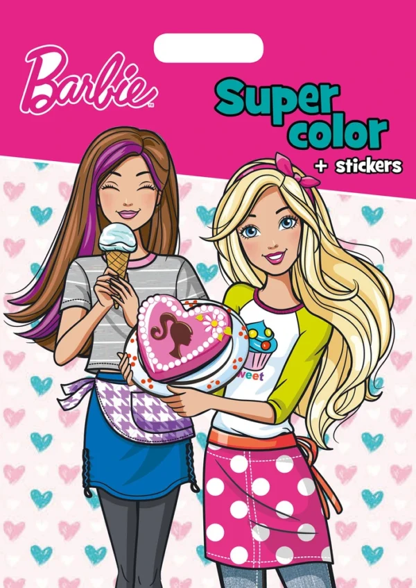 Barbie  -  SUPER COLOR + STICKERS CARRY ALONG